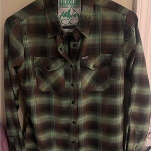 Women’s small Dixxon Green Plaid Shirt